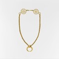 Gold necklace with crescent-shaped pendant, Gold, Roman