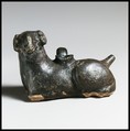 Terracotta vase in the form of a ram, Terracotta, Greek, South Italian, Campanian