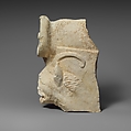 Fragment of a limestone throne (?) with the head of a horned lion, Limestone, Cypriot