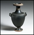 Terracotta hydria (water jar), Terracotta, Greek, South Italian, Apulian