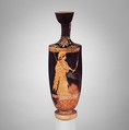 Terracotta lekythos (oil flask), Brygos Painter, Terracotta, Greek, Attic