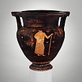 Terracotta column-krater (bowl for mixing wine and water), Attributed to the Pig Painter, Terracotta, Greek, Attic