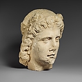 Limestone head of Apollo, Limestone, Cypriot