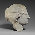 Limestone funerary bust of a woman, Limestone, Cypriot