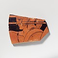Terracotta sherd from a loutrophoros, Group of Polygnotos, Terracotta, Greek, Attic