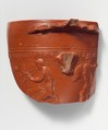 Terracotta fragment of an Arretine cup with satyrs, Perennius, Terracotta, Roman