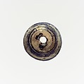 Glass spindle whorl, Glass, Roman