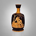 Terracotta squat lekythos (oil flask), Terracotta, Greek, Attic