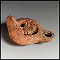 Terracotta oil lamp, Terracotta, Roman
