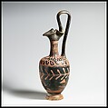 Terracotta oinochoe (jug), Terracotta, Greek, South Italian