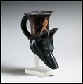 Terracotta rhyton (vase for libations or drinking), Terracotta, Greek, South Italian, Apulian