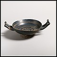 Terracotta kylix (drinking cup), Terracotta, Greek, South Italian, Campanian, Teano