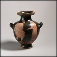 Hydria, Owl-Pillar Group, Terracotta, Greek, South Italian, Campanian
