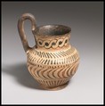 Terracotta oinochoe (jug), Terracotta, East Greek, Milesian, Fikellura