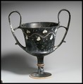 Terracotta kantharos (drinking cup with two high handles) | Greek ...