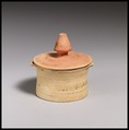 Terracotta pyxis (box), Terracotta, Greek, Corinthian