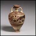 Terracotta amphoriskos (perfume vase), Terracotta, Greek, Corinthian