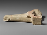 Limestone handle of a patera or a fire shovel ending in a ram’s head, Limestone, Cypriot