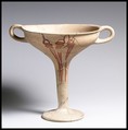 Terracotta kylix (drinking cup) with whorl shells, Terracotta, Mycenaean