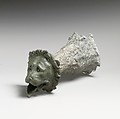 Bronze water spout with lion mask (one of a a pair), Bronze, Greek or Roman