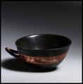 Terracotta kylix: band-cup (drinking cup), Terracotta, Greek, Attic