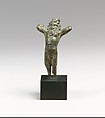 Bronze handle in the form of Pan, Bronze, Greek or Roman