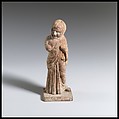 Statuette of an old woman, Terracotta, Greek, Attic or Boeotian