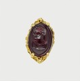 Gold ring with a carnelian or glass intaglio, Gold, Roman