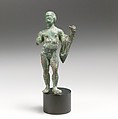 Bronze statuette of a youth with a chlamys, Bronze, Italic