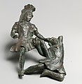 Bronze relief of a Roman soldier and a barbarian, Bronze, Roman