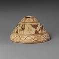Terracotta conical lekythos (vase for oil), Terracotta, Greek, Corinthian