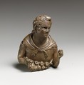 Bronze bust of a young satyr, Bronze, silver, copper, Roman