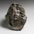 Bronze attachment in the form of the head of Pan, Bronze, Roman