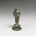 Bronze statuette of a draped youth, Bronze, Etruscan