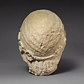 Limestone beardless male head with a wreath of rosettes, Limestone, Cypriot