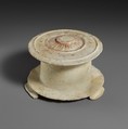 Marble pyxis (box), Marble, paint, Greek, Attic