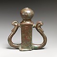 Two bronze chariot attachments with ducks' head finials, Bronze, Roman