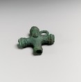 Fragments of a cart or chariot, crossed cylinders, Bronze, Etruscan