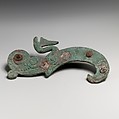 Fragments of a cart or chariot, S-shaped braces, Bronze, Iron, Etruscan