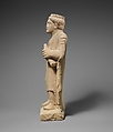 Limestone statuette of a boy with a wreath of leaves, Limestone, Cypriot