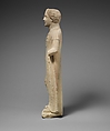 Limestone statuette of a boy with a chain of amulets, Limestone, Cypriot