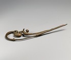 Fibula, serpentine type, Bronze, Etruscan