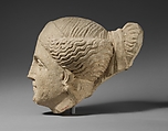 Limestone head of a female votary, Limestone, Cypriot