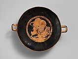 Kylix, Attributed to the Painter of the Paris Gigantomachy, Terracotta, Greek, Attic