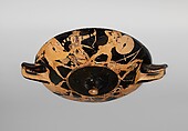 Kylix, Attributed to the Painter of the Paris Gigantomachy, Terracotta, Greek, Attic