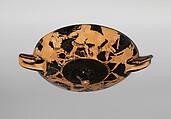 Kylix, Attributed to the Painter of the Paris Gigantomachy, Terracotta, Greek, Attic