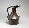 Bronze oinochoe (jug) and handle attachment, Bronze, Etruscan