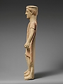 Limestone statuette of a boy holding a pyxis, Limestone, Cypriot