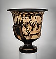 Terracotta calyx-krater (bowl for mixing wine and water), Terracotta, Greek, Attic