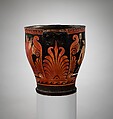 Terracotta skyphos (deep drinking cup), Attributed to the CA Painter, Terracotta, Greek, South Italian, Campanian
